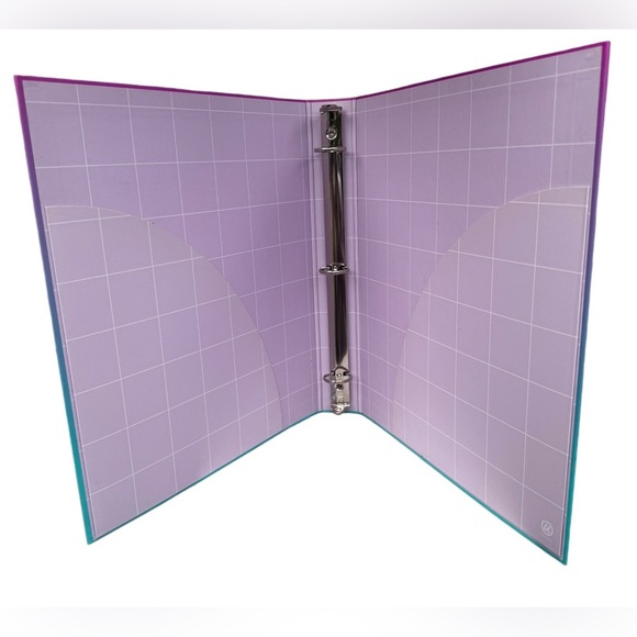 Set of 2 Ombré 1” 3-ring binders in purple to pink and green to blue, UBrand - Picture 11 of 11